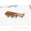 half thread yellow countersunk head screw